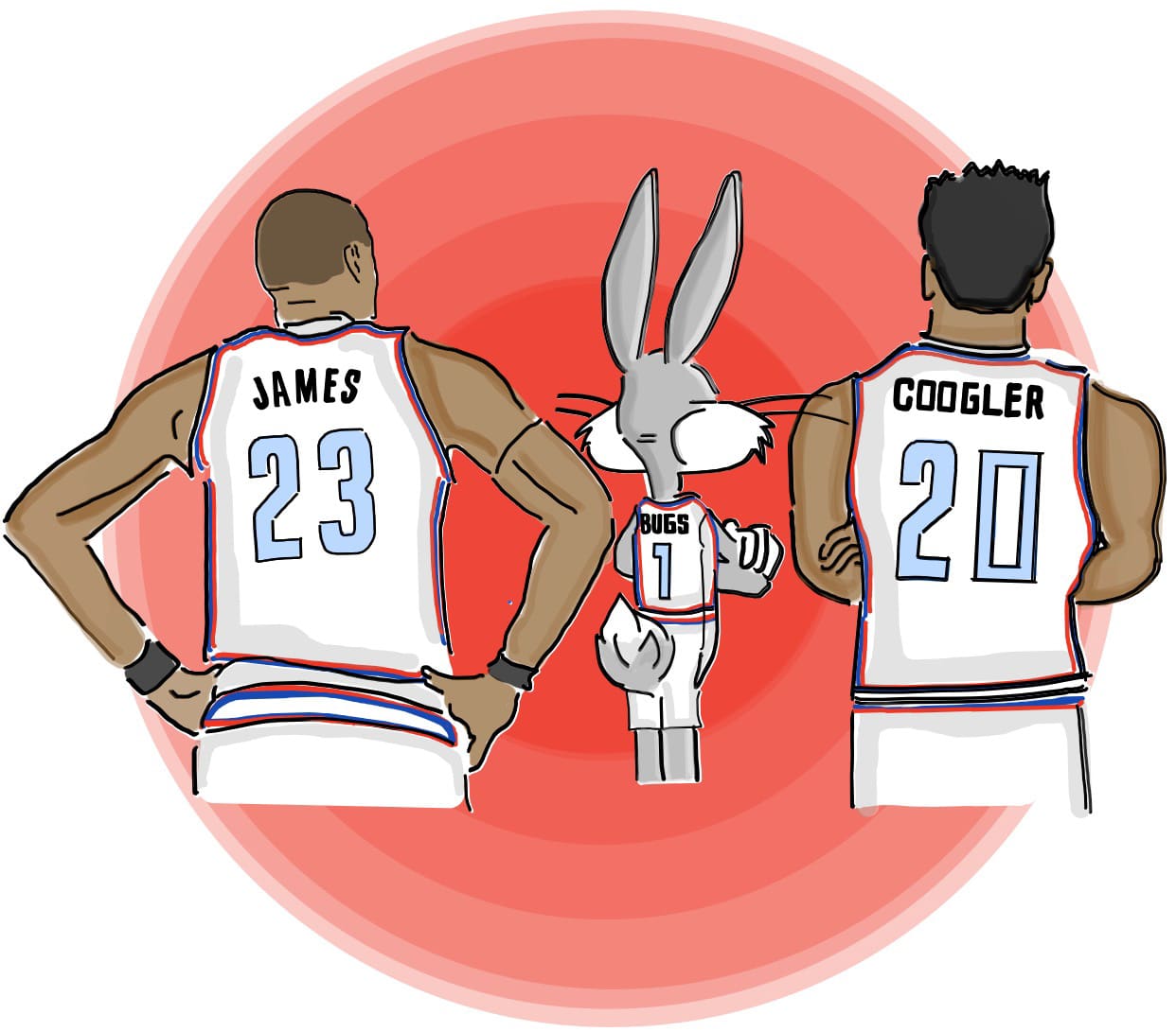 Space Jam LeBron James Cartoon LeBron Bugs Bunny Animated Tune Squad ...