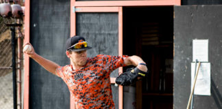 Baseball rolls to 8–0 start on the back of stellar pitching and hitting