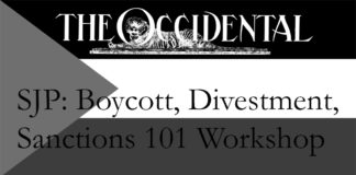 SJP hosts a Boycott, Divestment, and Sanctions (BDS) workshop for the Occidental community