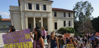 Students and faculty march for non-tenure track faculty unionization