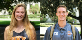 Madelene Sellergren and Riley McCabe net The Occidental’s Athlete of the Week