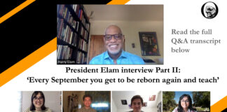 President Elam interview Part II: ‘Every September you get to be reborn again and teach something new’