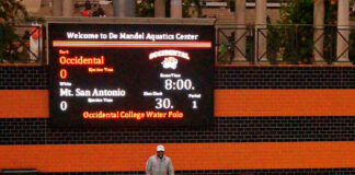 Occidental’s men’s water polo team triumphs in first competition at the De Mandel Aquatics Center