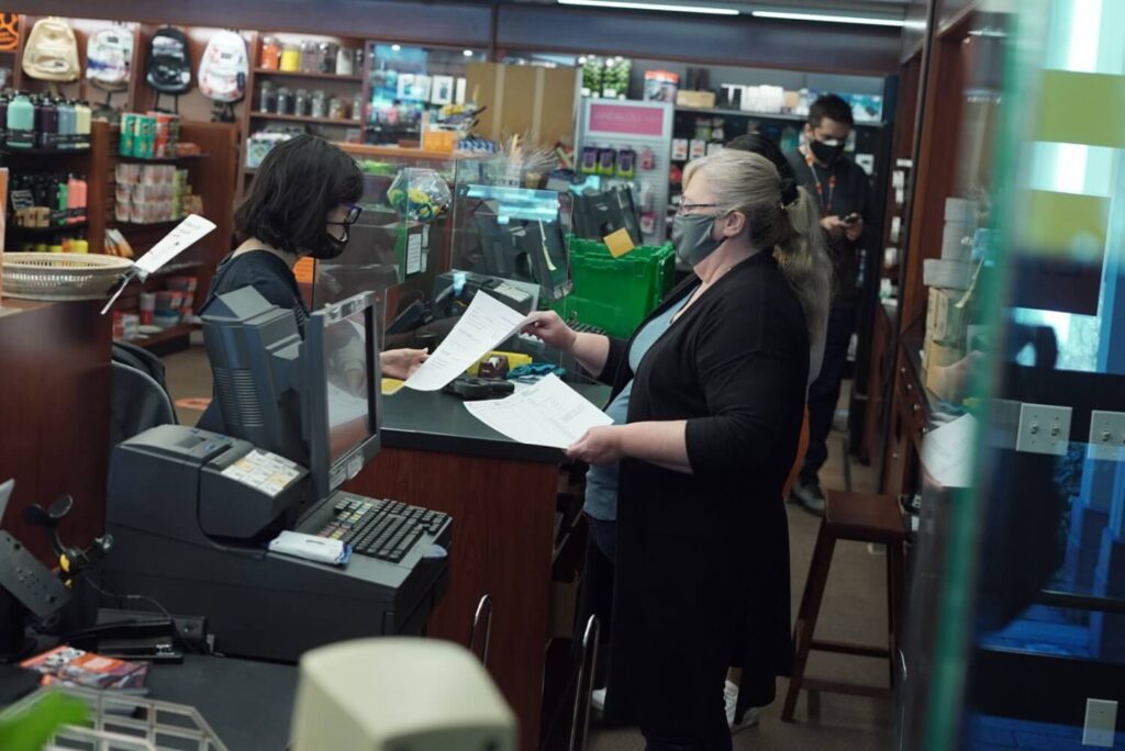 donna in the bookstore