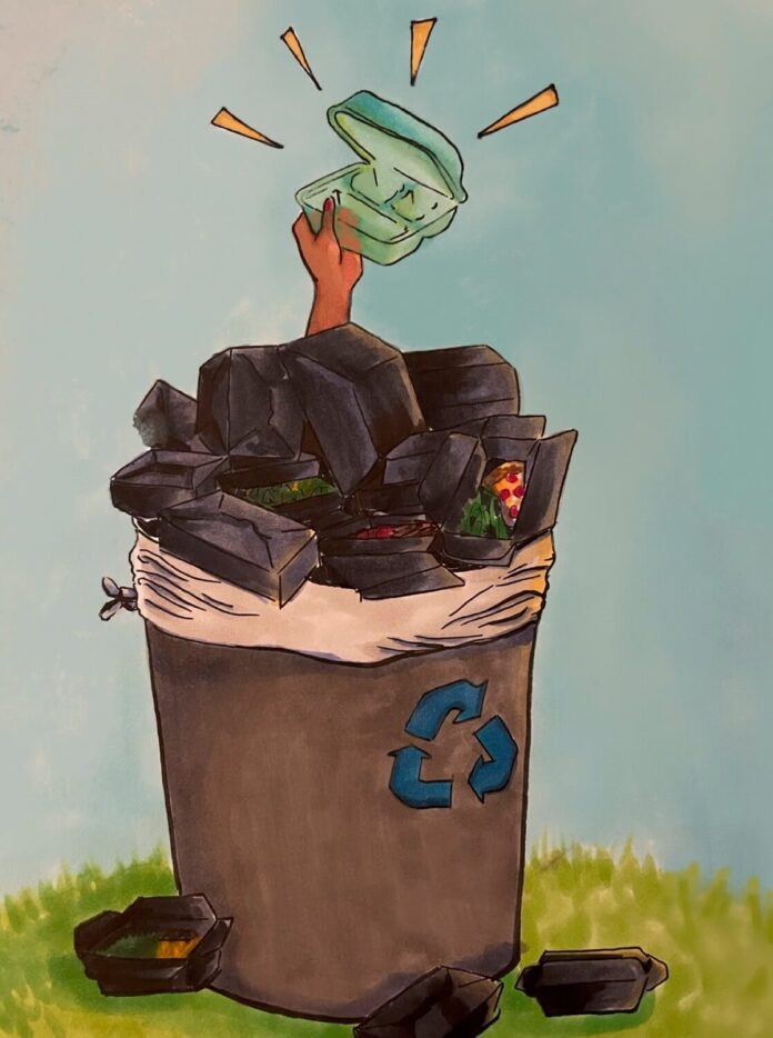 eco clambshell illustration