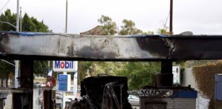 Fire engulfs a gas station and RV in Highland Park Gas station fire