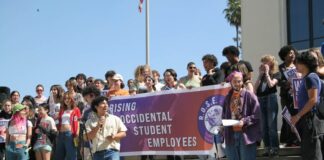 Rising Occidental Student Employees (ROSE) hosts a walkout in advance of impending union election