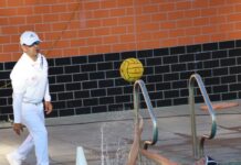 Men’s water polo in action against Los Angeles Valley College