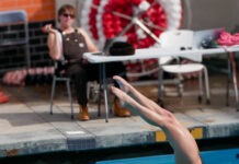 Jumping into spring: Violet Schultz and Nasir Luna make a splash