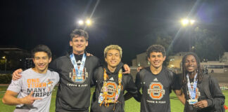 Men’s 4×100-meter relay team chases college record